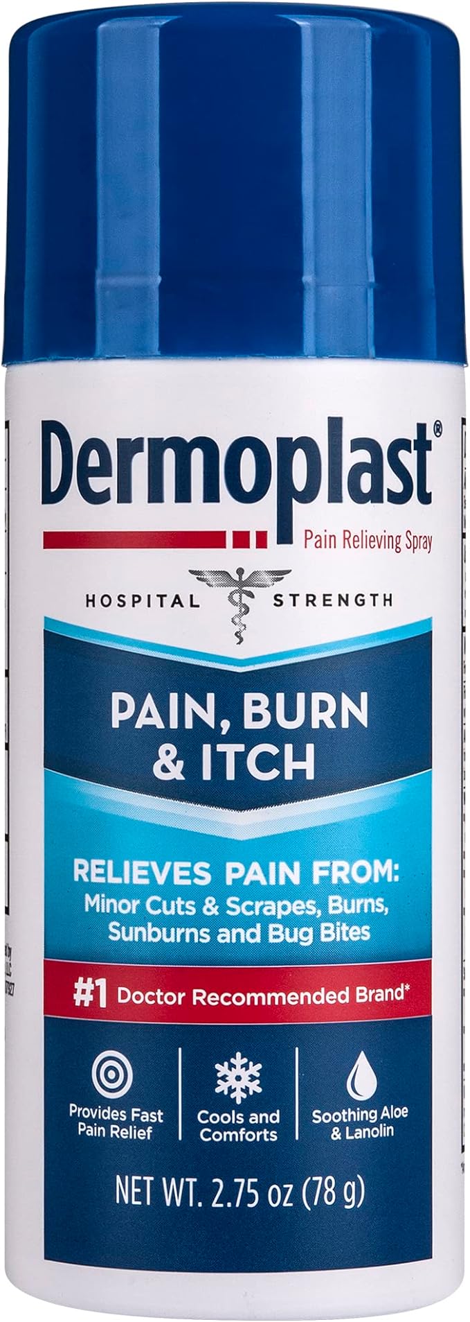 Dermoplast Pain, Burn & Itch Relief Spray for Minor Cuts, Burns and Bug Bites, 2.75 Oz  