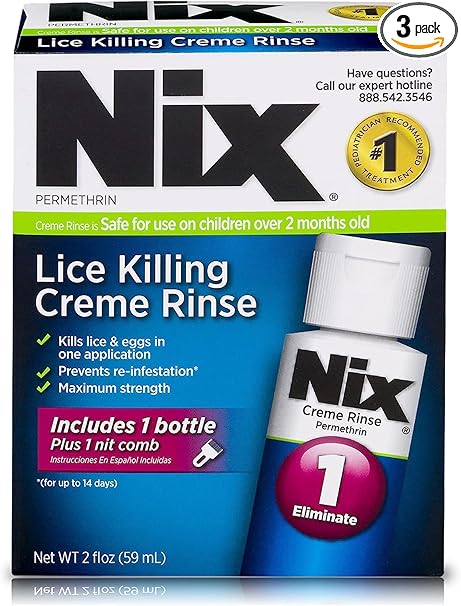 Nix Nix Lice Treatment Creme Rinse And Nit Removal Comb, 2 oz