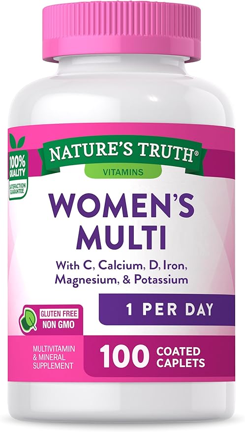 Multivitamin For Women | 100 Caplets | Non-GMO & Gluten Free | Adult ABC Complete Multivitamin | By Nature's Truth