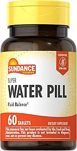 Water Pill | 60 Tablets | Fluid Balance Supplement | Vegetarian, Non-GMO, and Gluten Free Formula | by Sundance