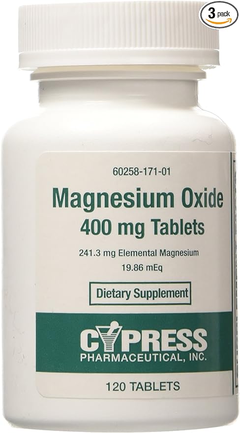 MAGNES OXID TAB 400MG CYP 120@	CYPRESS PHARMACEUTICAL  @