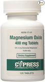 MAGNES OXID TAB 400MG CYP 120@	CYPRESS PHARMACEUTICAL  @