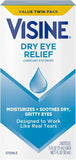 Visine Dry Eye Relief Lubricant Eye Drops to Moisturize and Soothe Irritated, Gritty and Dry Eyes, Designed to Work like Real Tears, Polyethylene Glycol 400,   0.5 fl. oz