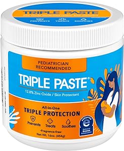 Triple Paste Diaper Rash Cream for Baby - 16 Oz Tub - Zinc Oxide Ointment Treats, Soothes and Prevents Diaper Rash - Pediatrician-Recommended Hypoallergenic Formula with Soothing Botanicals