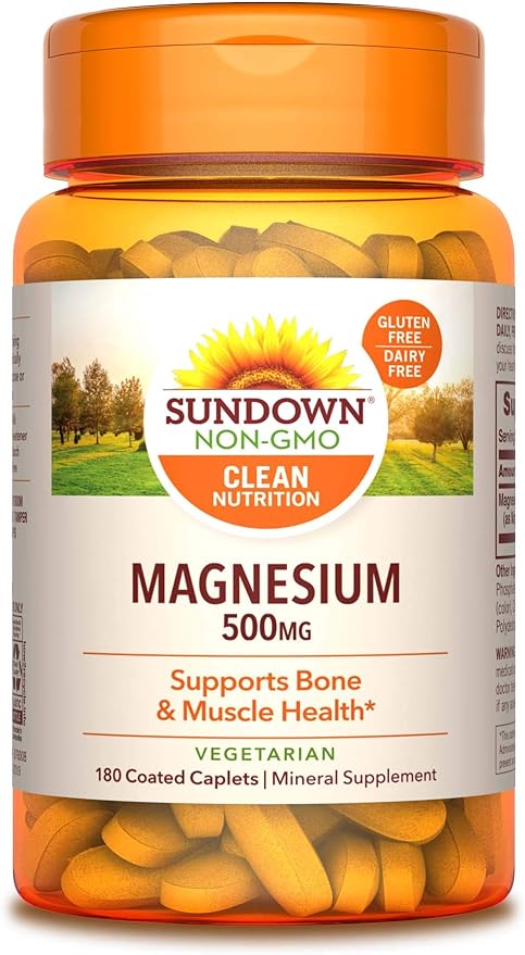 Sundown Naturals Magnesium Tablets 0.0176 oz, per 180, 030768301736, 1, 1