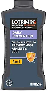 Lotrimin AF Athlete's Foot Daily Prevention Medicated Foot Powder, Tolnaftate Antifungal, Clinically Proven Prevention of Most Athlete's Foot, 3 Ounce (90 Grams)
