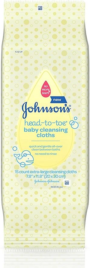 Johnsons Head-To-Toe Baby Cleansing Cloths 15 ea