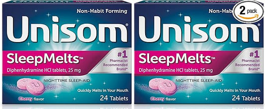 Unisom Quick Sleepmelts Night Time Sleep Aid, Cherry,24 Count