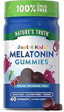 Nature's Truth Kids Melatonin Gummy | 1mg | 40 count | Vegan, Non-GMO & Gluten Free Gummies | Cherrylicious Flavor