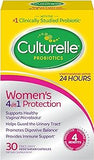 Culturelle 4-in-1 Probiotics for Women, Daily Probiotic & Prebiotic Supplement to Support Vaginal Health, Digestive Health, Immune Health, Occasional Diarrhea, Gas & Bloating Relief, Non-GMO, 30 Count