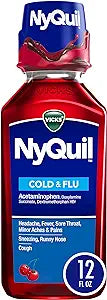 Vicks NyQuil Cough Nighttime Relief,Cherry Flavor, 12 Fl Oz