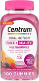 Centrum MultiGummies Multi+ Beauty Dual Action Multivitamin, Specially Designed with Biotin for Healthy Hair, Skin and Nails, Cherry/Berry/Orange Flavors - 100 Count