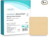 MedVance TM Silicone - Silicone Adhesive Foam Absorbent Dressing, 3"x3", Box of