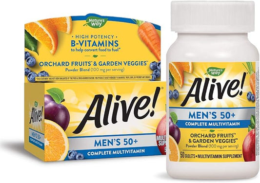 Nature? Way Alive! Men? 50+ Complete Multivitamin, High Potency B-Vitamins, 50 Tablets