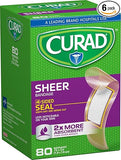 Curad Regular Size Adhesive Bandages, Sheer, 80-Count Boxes
