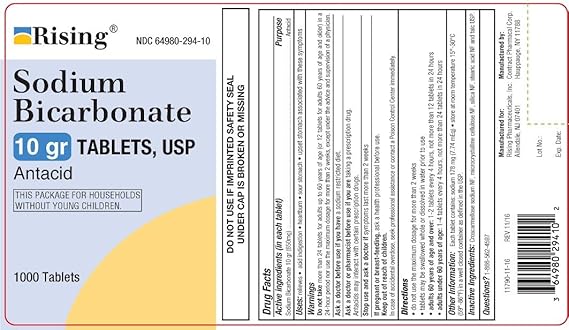 SOD BICARB TAB 10GR RIS 1000@	RISING PHARMA HOLDINGS IN