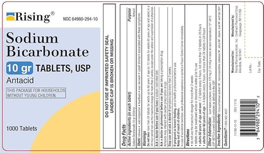 SOD BICARB TAB 10GR RIS 1000@	RISING PHARMA HOLDINGS IN