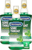 Chloraseptic Sore Throat Spray, Menthol, 6 fl oz, 3 Bottles