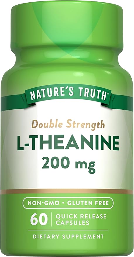 Nature's Truth L Theanine | 200mg | 60 Quick Release Capsules | Non-GMO & Gluten Free Supplement