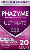 Phazyme Ultimate Gas Bloating Relief Works in Minutes 500 mg Simethicone Fast Gels, 20 Count