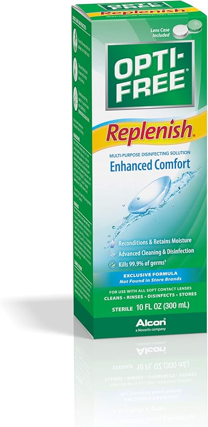 Opti-Free RepleniSH - Soluci? desinfectante multiusos de 10 onzas, paquete doble