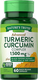 Nature's Truth Turmeric Curcumin 1500 mg | 60 Capsules | with Black Pepper Extract, Olive Leaf & Tart Cherry | Non-GMO, Gluten Free Supplement