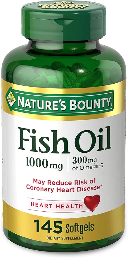 Nature's Bounty Fish Oil Omega-3 1000 mg Soft Gels, 145 Count