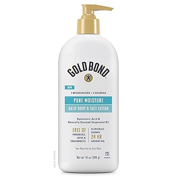 Gold Bond Pure Moisture Lotion, 14 oz., Ultra-lightweight Daily Body & Face Lotion