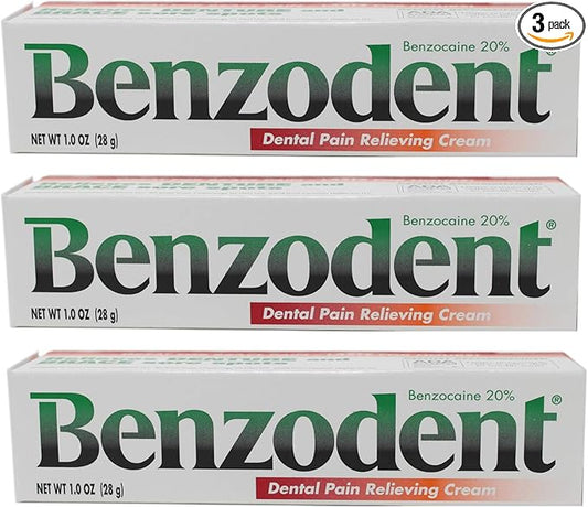 Benzodent Dental Pain Relieving Cream 1 OZ -