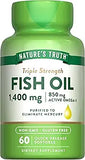 Nature's Truth Triple Strength Fish Oil Softgels | 1400 mg | 60 Count | Active Omega 3 | Non-GMO & Gluten Free Supplement