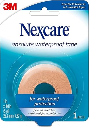 3M (731) Absolute Waterproof First Aid Tape, 1 in x 5 yds (Sold per case of 24 Rolls)
