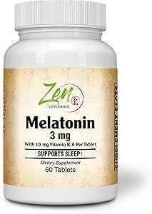 Melatonin 3 Mg W/B-6 60-Tabs - Support for Restful Sleep - Natural Sleep Support - Helps with Occasional Sleeplessness