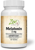 Melatonin 3 Mg W/B-6 60-Tabs - Support for Restful Sleep - Natural Sleep Support - Helps with Occasional Sleeplessness