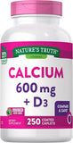 Nature's Truth Calcium 600mg with Vitamin D3 | 250 Tablets | Calcium Carbonate Supplement | Vegetarian, Non-GMO & Gluten Free