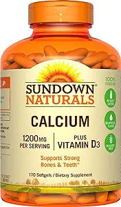 Sundown Calcium Plus Vitamin D3, 1200mg, Soft Gels, 170 Count