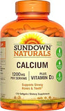 Sundown Calcium Plus Vitamin D3, 1200mg, Soft Gels, 170 Count