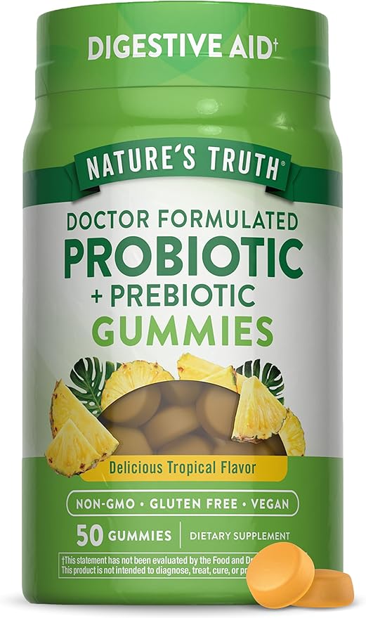 Nature's Truth Probiotic Gummies for Adults | 50 Count | Vegan, Non-GMO & Gluten Free Digestive Health Supplement