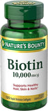 Nature's Bounty Biotin 10000 mcg, Supports Healthy Hair - Skin and Nails - Rapid Release Softgels - 120 Ct?.