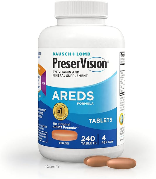 PreserVision AREDS Eye Vitamin & Mineral Supplement, Tablets, 240 Count (   1) ,   aging may vary