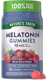 Melatonin Gummies 10mg | 70 Count | Berry Flavor | Vegan, Non-GMO, and Gluten Free Supplement | by Nature's Truth