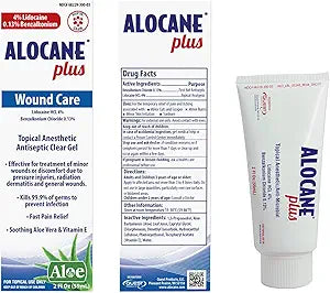 Alocane Plus Topical Anesthetic Emergency Burn Gel Maximum Strength 4% Lidocaine, Commercial Grade, for Restaurants, Manufacturing, Other Heat Related Work Environments, Commercial Use Only, 2 Ounce
