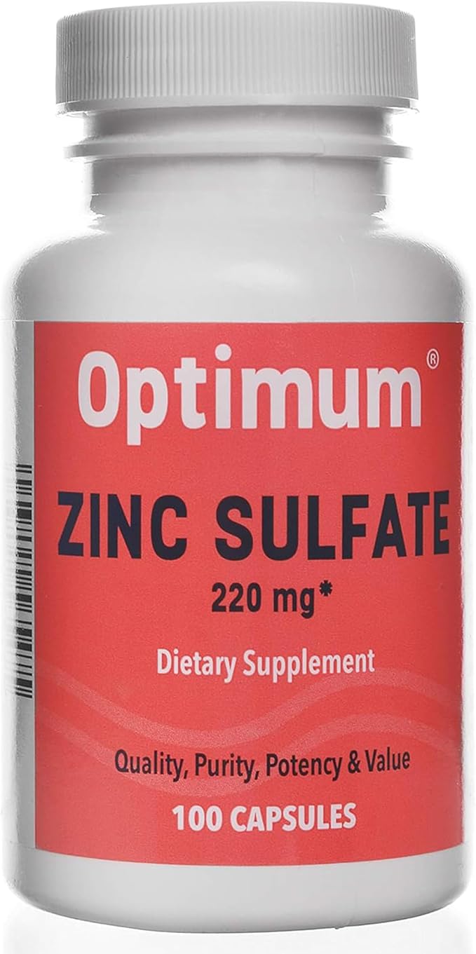 Zinc Sulfate 220 mg 100 Count Capsules | Dietary Supplement