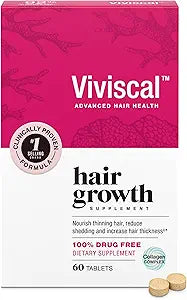 Viviscal Hair Growth Supplements for Women to Grow Thicker, Fuller Hair, Clinically Proven with Proprietary Collagen Complex, 60 Count (   1), 1 Month Supply