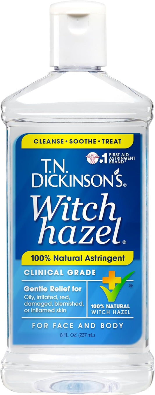 T.N. Dickinson's Witch Hazel 100% Natural Astringent for Face and Body, 8 fl oz