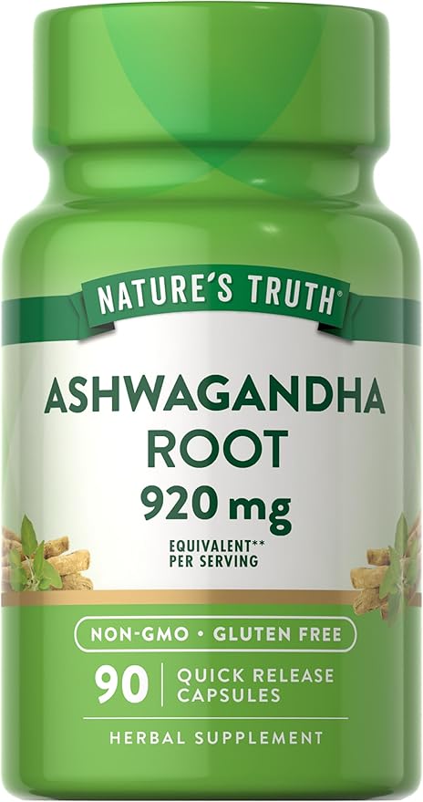 Nature's Truth Ashwagandha Capsules | 920 mg | 90 Count | Non-GMO & Gluten Free Supplement