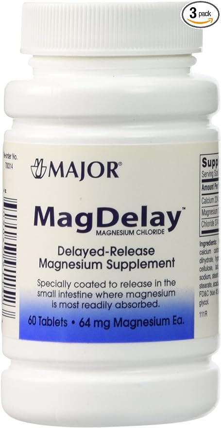 MagDelay 64mg Suplemento de magnesio de liberaci? retardada, 60 comprimidos