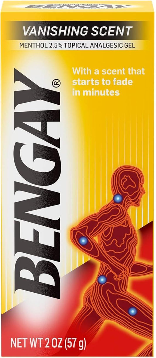 Bengay Menthol Pain Relieving Gel, Vanishing Scent - 2 oz