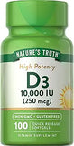 Vitamin D3 10000iu | 100 Quick Release Softgels | High Potency Formula | Non-GMO and Gluten Free Supplement | by Nature's Truth