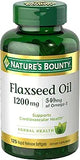 Nature's Bounty Flaxseed Oil 1200 mg, 125 Rapid Release Softgels, White, 125 Count