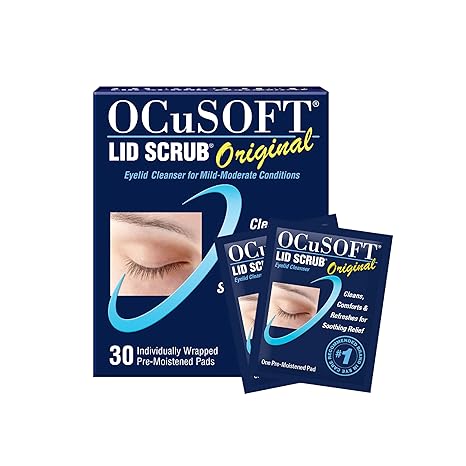 OCuSOFT Lid Scrub Original Eyelid Cleanser - Pre-Moistened Eyelid Wipes for Mild to Moderate Conditions - Eyelid Cleanser to Clean, Comfort & Soothe Irritated Eyelids - 30 Count